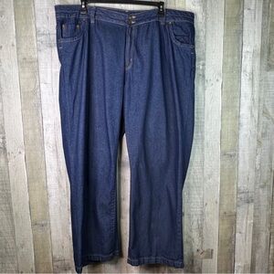 Woman Within Size 26W Dark Blue Denim Jeans 5 Pockets Belt Loops Zipper Closure